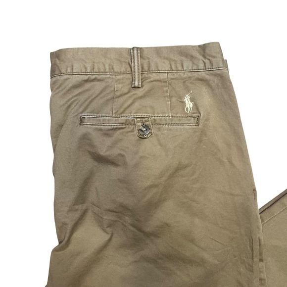 Polo Ralph Lauren Chino Pants Men 38x30 Tan Stretch Straight Fit Twill pony logo - Picture 2 of 9